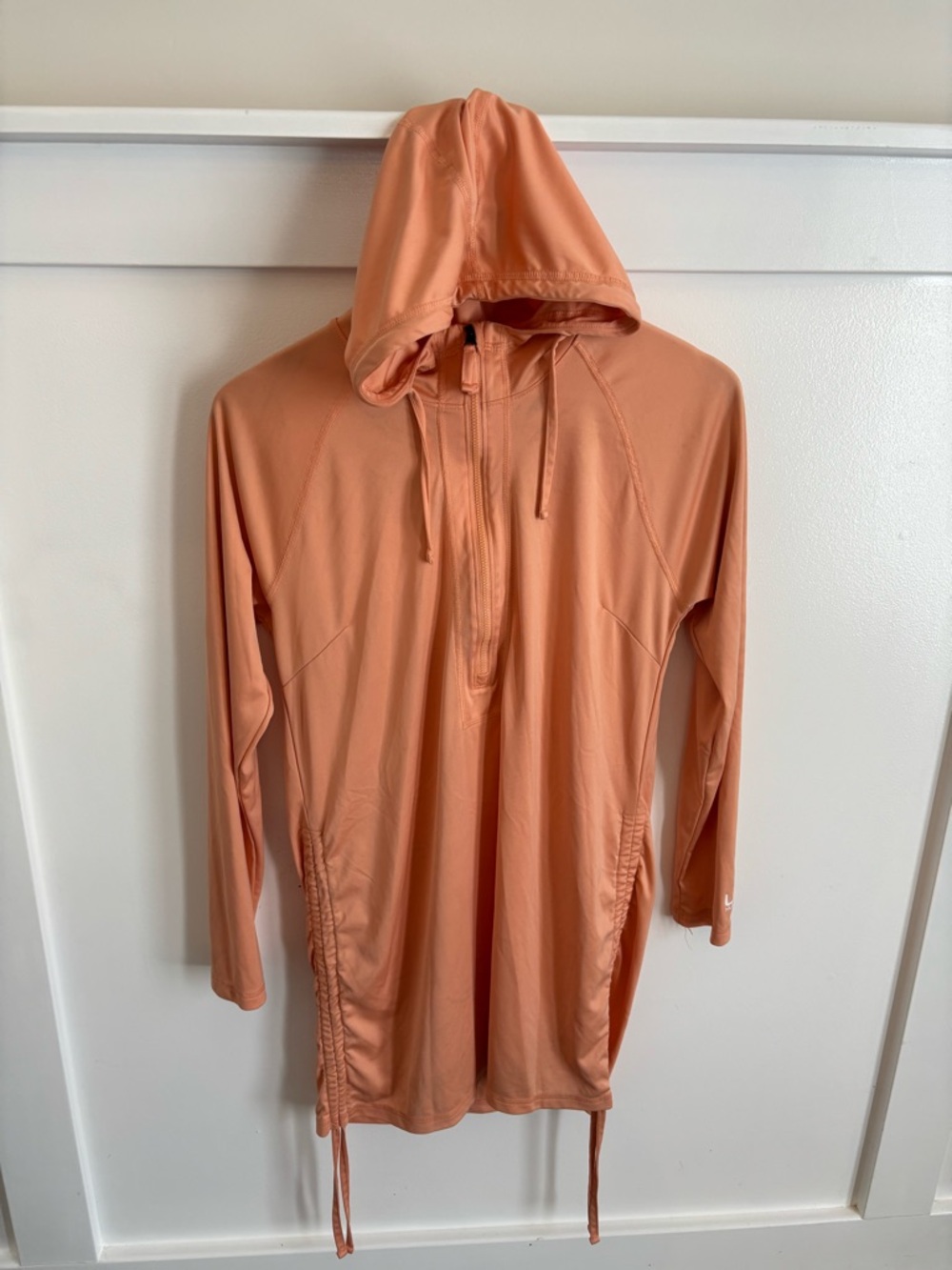 Huk Peach Lightweight Hooded 100% Polyester Half-Zip Athleisure Workout Dress, M